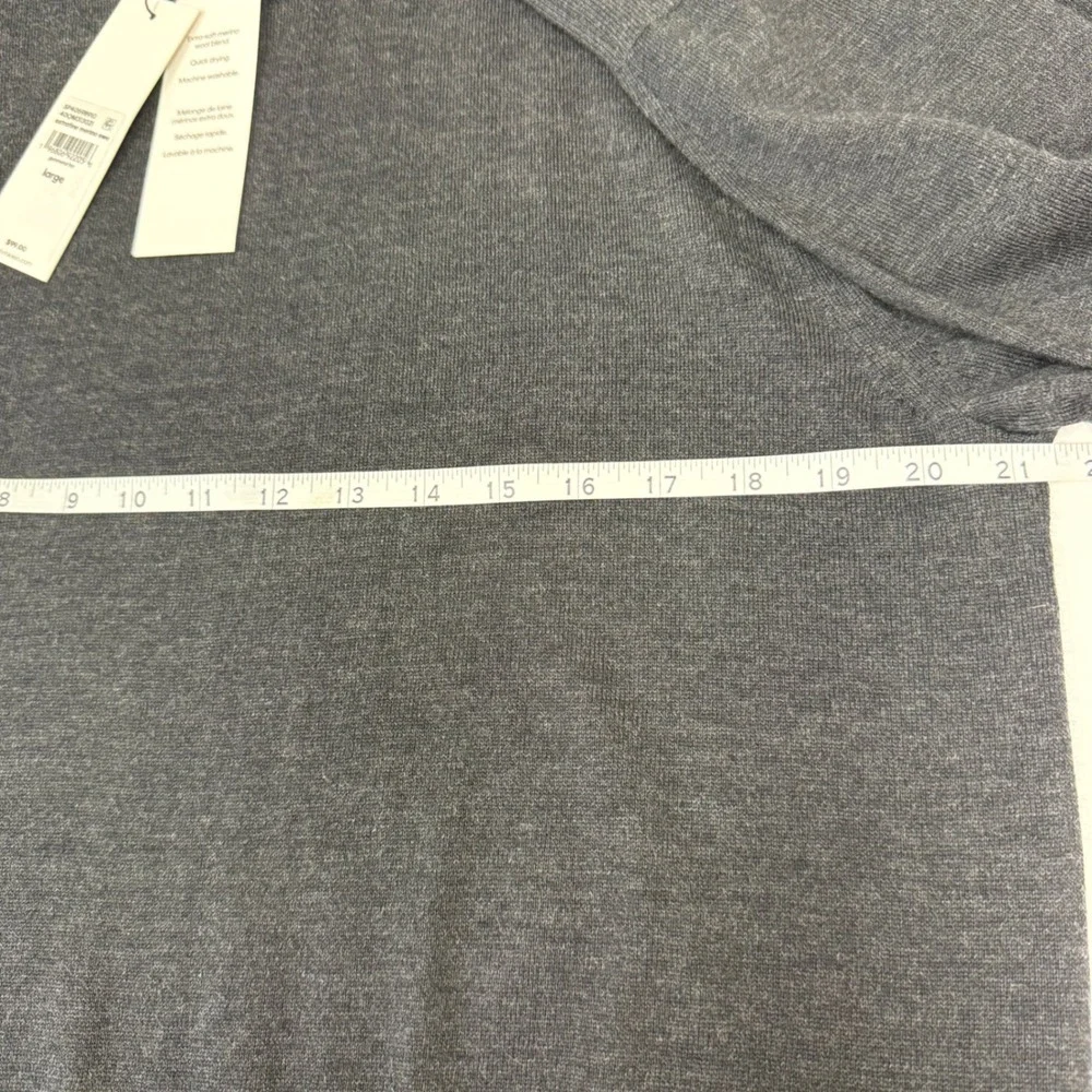 NWT Calvin Klein Mens Merino Wool Crewneck Sweater Size Large Classic Gunmetal